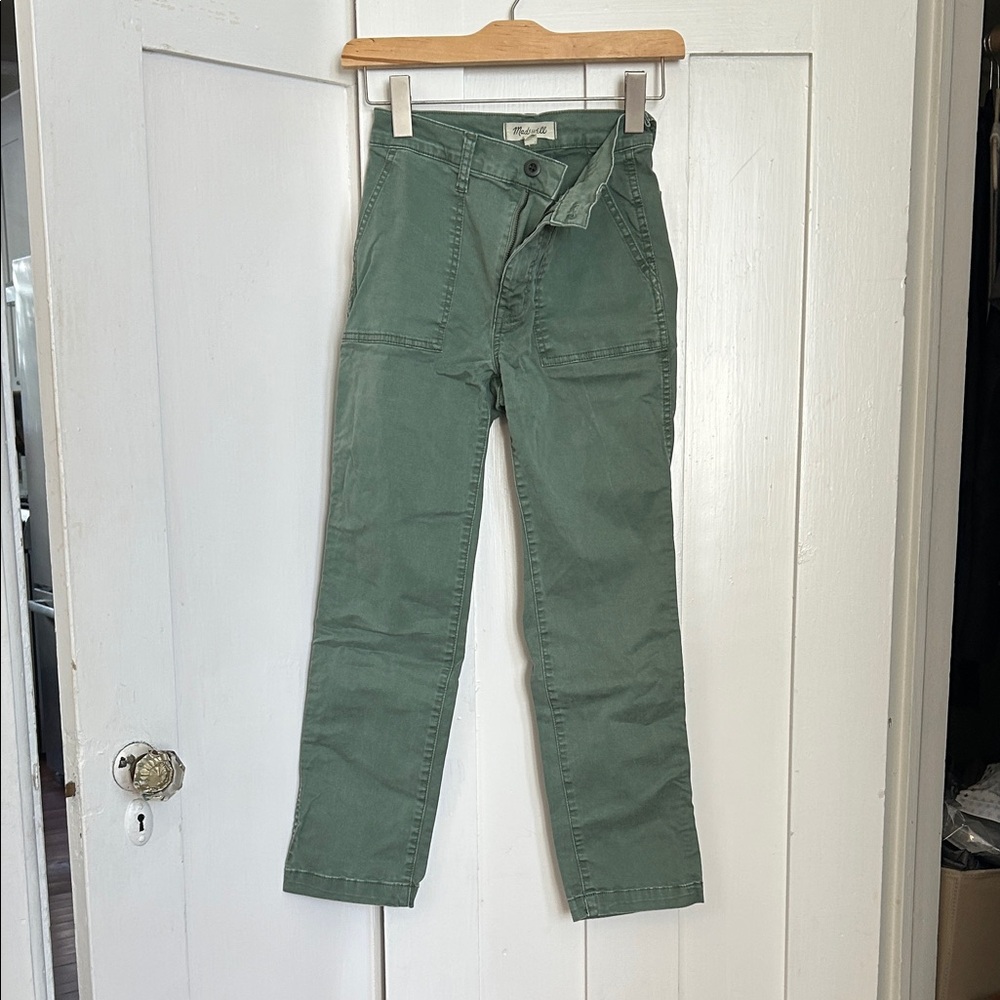 Madewel Stovepipe Fatigue Pants in Simply Sage size 24